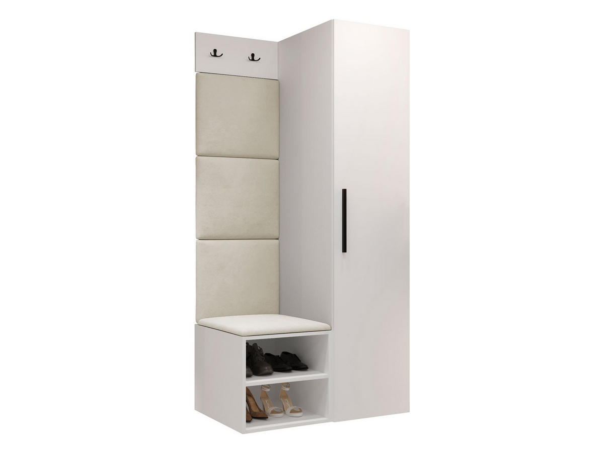 GARDEROBEN-SET Medi III - Beige/Schwarz, Holzwerkstoff/Kunststoff (40/191/50cm) - MIRJAN24