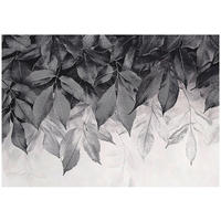 FOTOTAPETE Blätter Grau Natur Wohnzimmer Vlies Tapete 300x210 - Multicolor, Papier (300/210cm) - Wallarena
