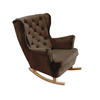 SCHAUKELSESSEL mit gepolstertem Sitz und Armlehnen, 102x81x95 cm, Dunkelbraun_29827 - Taupe/Buchefarben, Holz/Textil (81/102/95cm) - DomoHome
