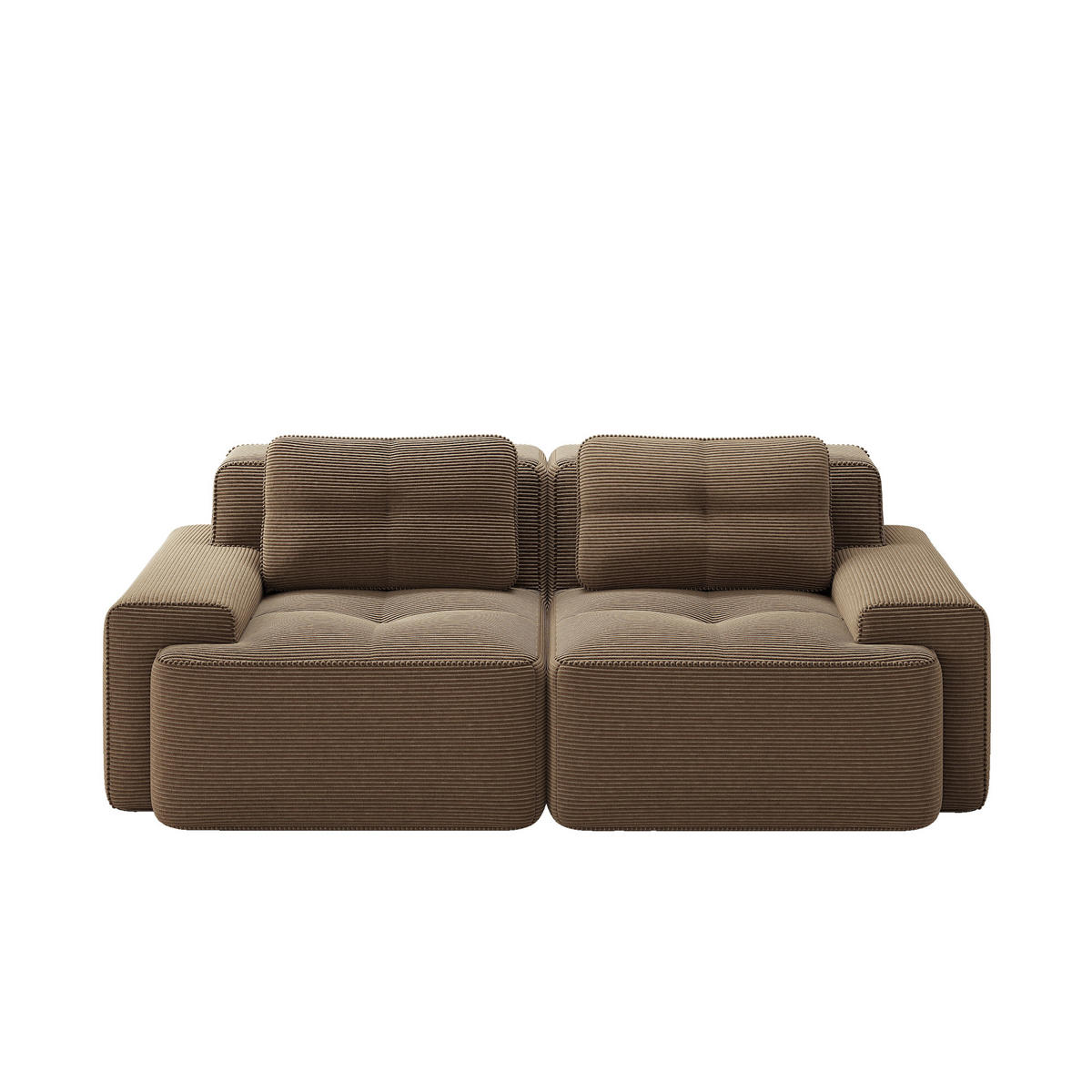 2-SITZER-SOFA DE-34113 modular mit Tiefsitz Braun - Braun, Textil (104/69/204cm) - ComfortXL