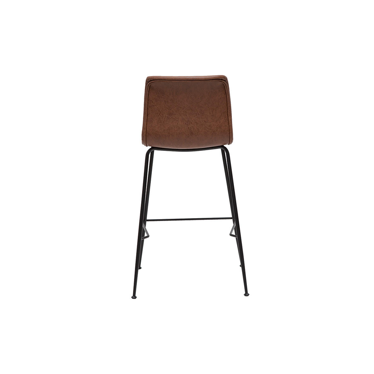 BARHOCKER Braun Antiklook Schwarz Metall H65 cm 2er-Set HAROLD - Braun, Kunststoff (50/89.5/50.5cm) - Miliboo
