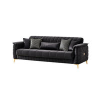 3-SITZER SOFA Osorno Schwarz - Schwarz, Holzwerkstoff/Kunststoff (236/85/95cm)