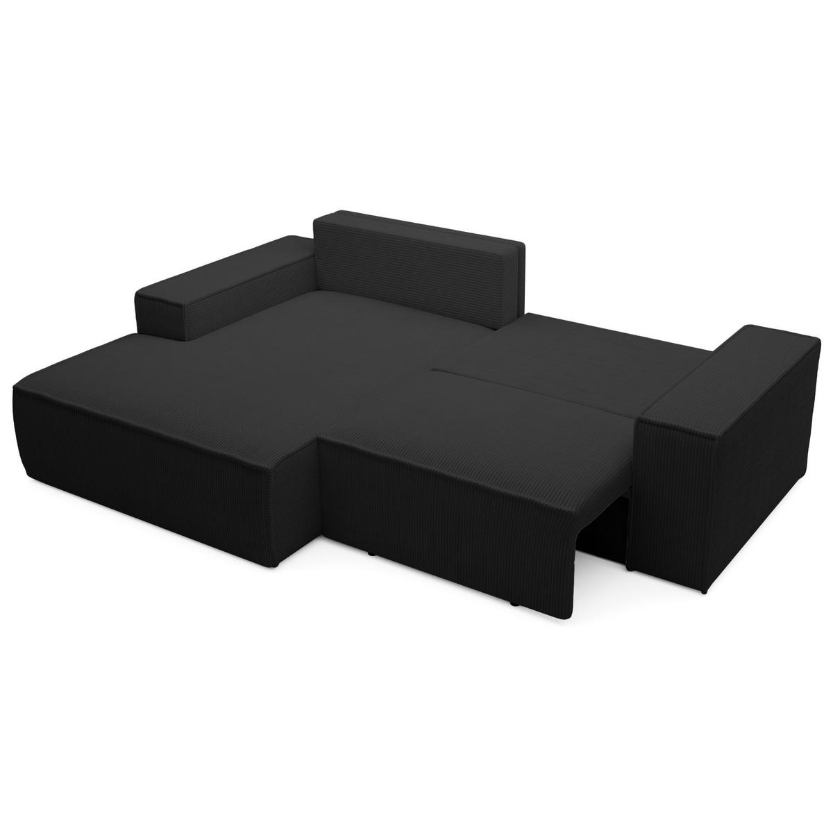 ECKSOFA Farese Mini mit Cordbezug Schwarz, links - Schwarz, Textil (240/167cm) - Selsey
