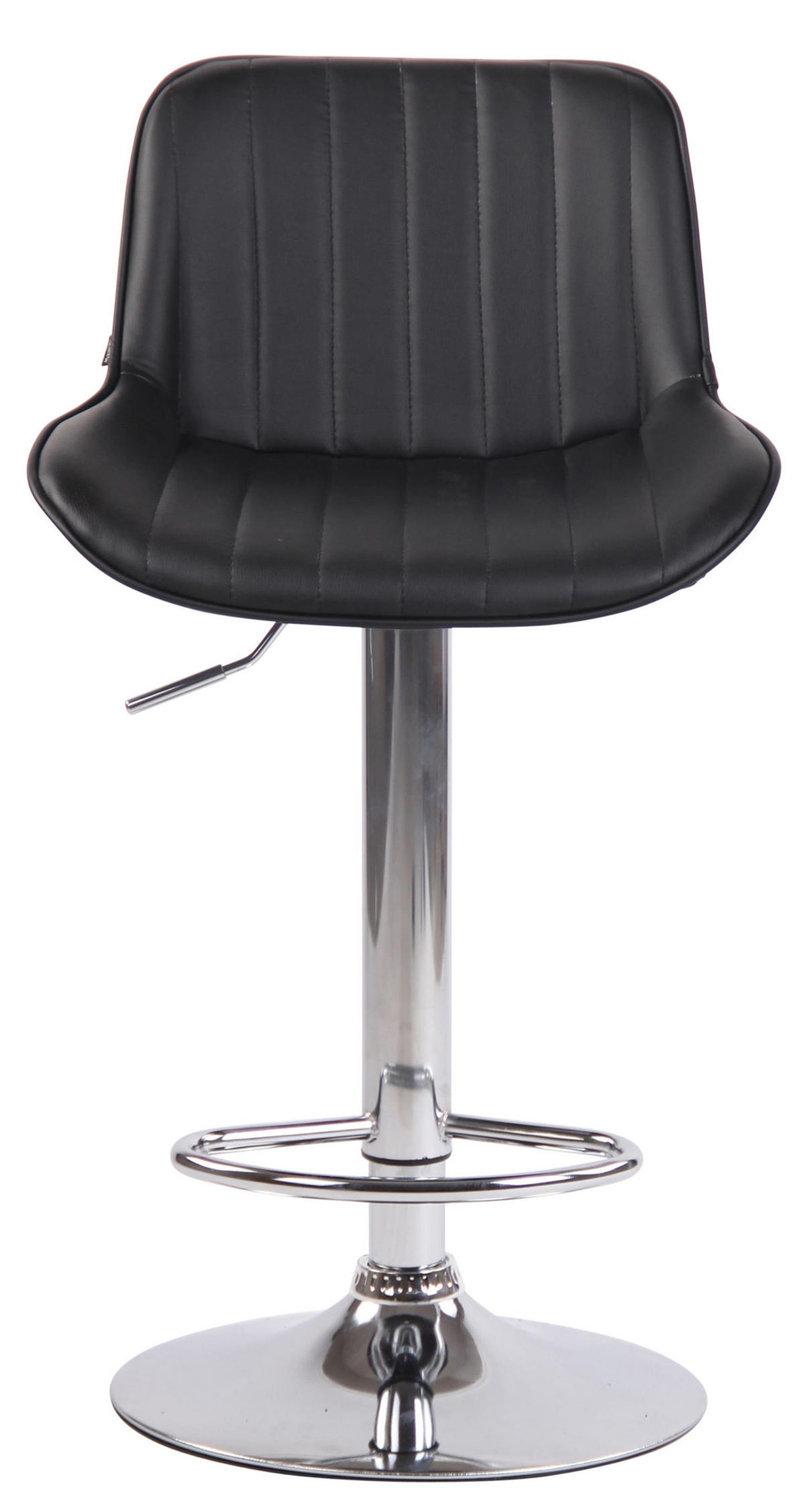 BARHOCKER Lento, Gestell Metall in Chromoptik, Kunstleder Schwarz - Chromfarben/Schwarz, Kunststoff/Textil (50/100/50cm) - TPFLiving