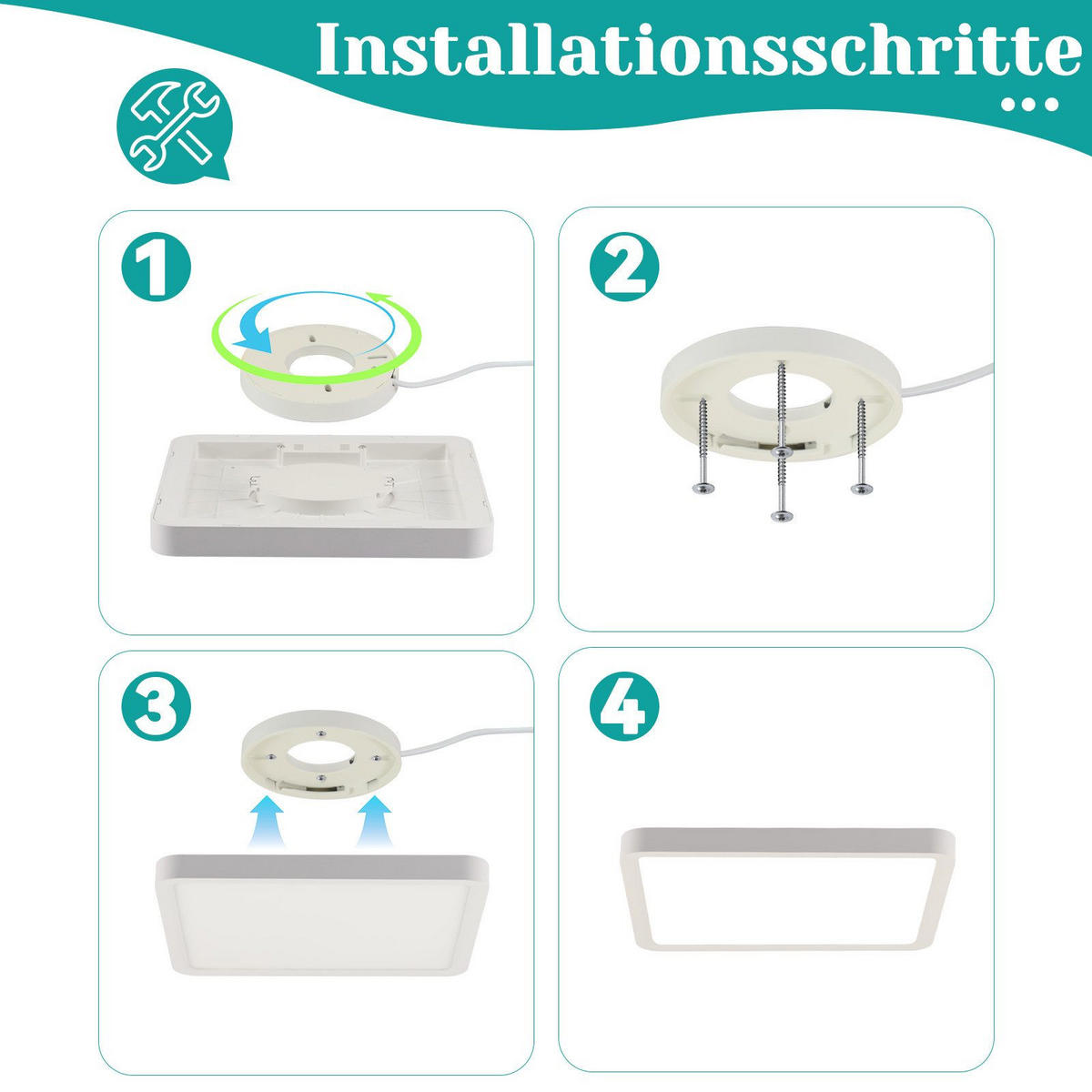 LED-DECKENLEUCHTE Macmillan 23/23/2.4cm - Weiß, Kunststoff (23/23/2.4cm) - Nettlife