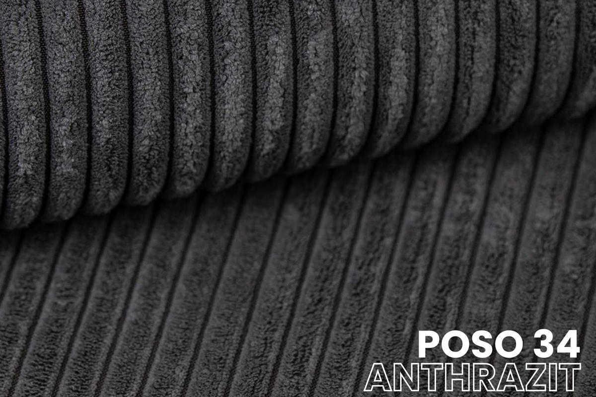 POLSTERBETT BERNO 200/200 in Cord Anthrazit - Anthrazit, Holz/Holzwerkstoff (200/200cm) - Deine Möbel 24