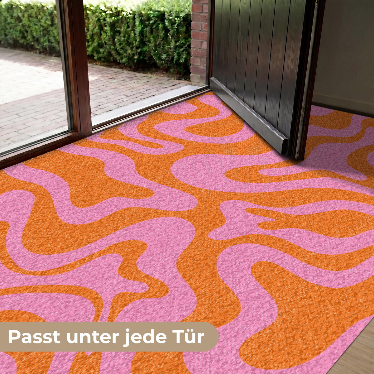ROHOŽKA Vzor - Ružová - Oranžová - Abstraktné - Moderné 180x120 cm - pink, plast (180/120cm) - MuchoWow