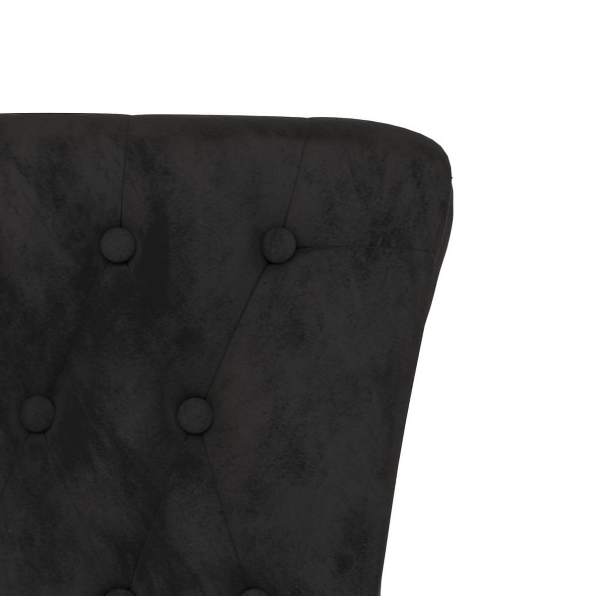 POLSTERSTUHL Mit Hoher Rückenlehne Schwarz Samt Knopfheftung - Schwarz, Textil (56/108/72.5cm) - vidaXL
