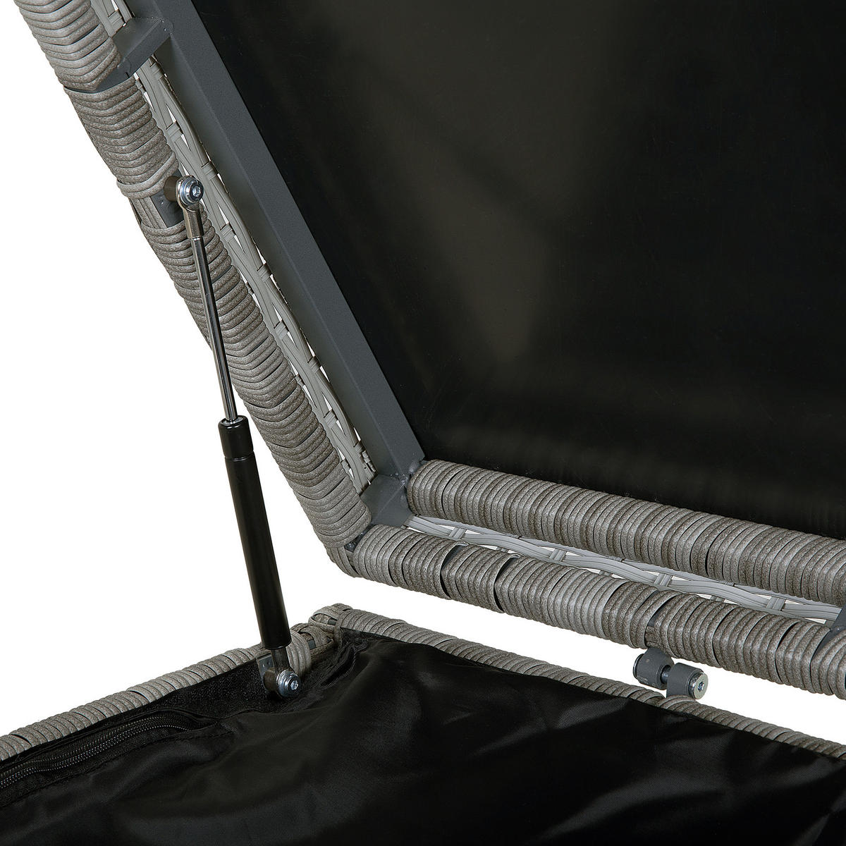 AUFLAGENBOX Rattan grau 158/63 cm Modena - Grau, Kunststoff (158/66/63cm) - Beliani