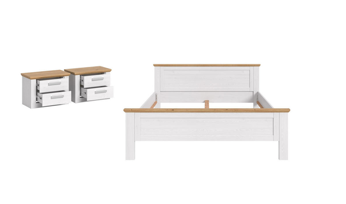 BETTANLAGE VERONA (B/H/T: ca. 301/90/209 cm) in Sibiu Lärche Nachbildung/Sibiu Lärche Nachbildung - Lärchefarben, Holzwerkstoff - Homes & Jones