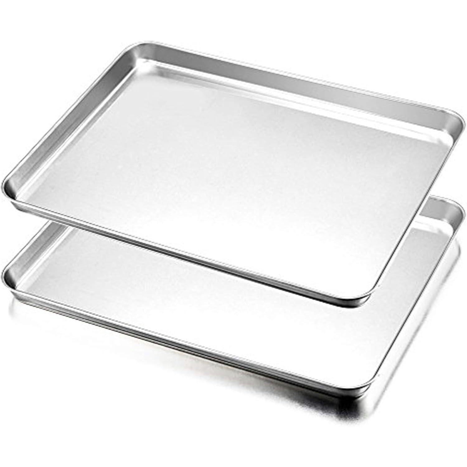 BACKBLECH 2er Set 40 x 30 cm Edelstahl - Silberfarben, Metall (30/2.5/40cm)