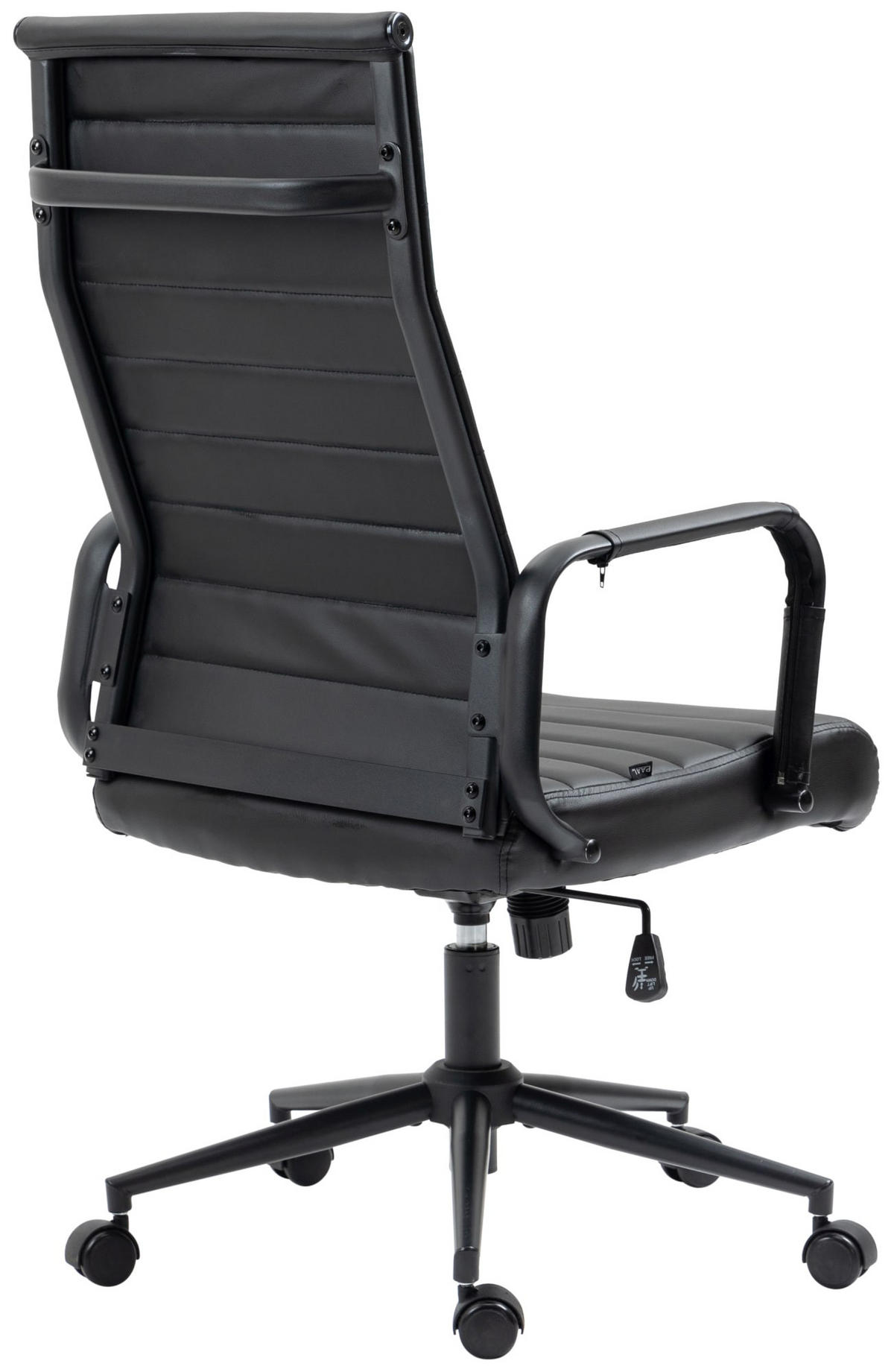 DREHSTUHL Lederlook schwarz/schwarz - Schwarz, Textil/Metall (58/105/66cm) - CLP