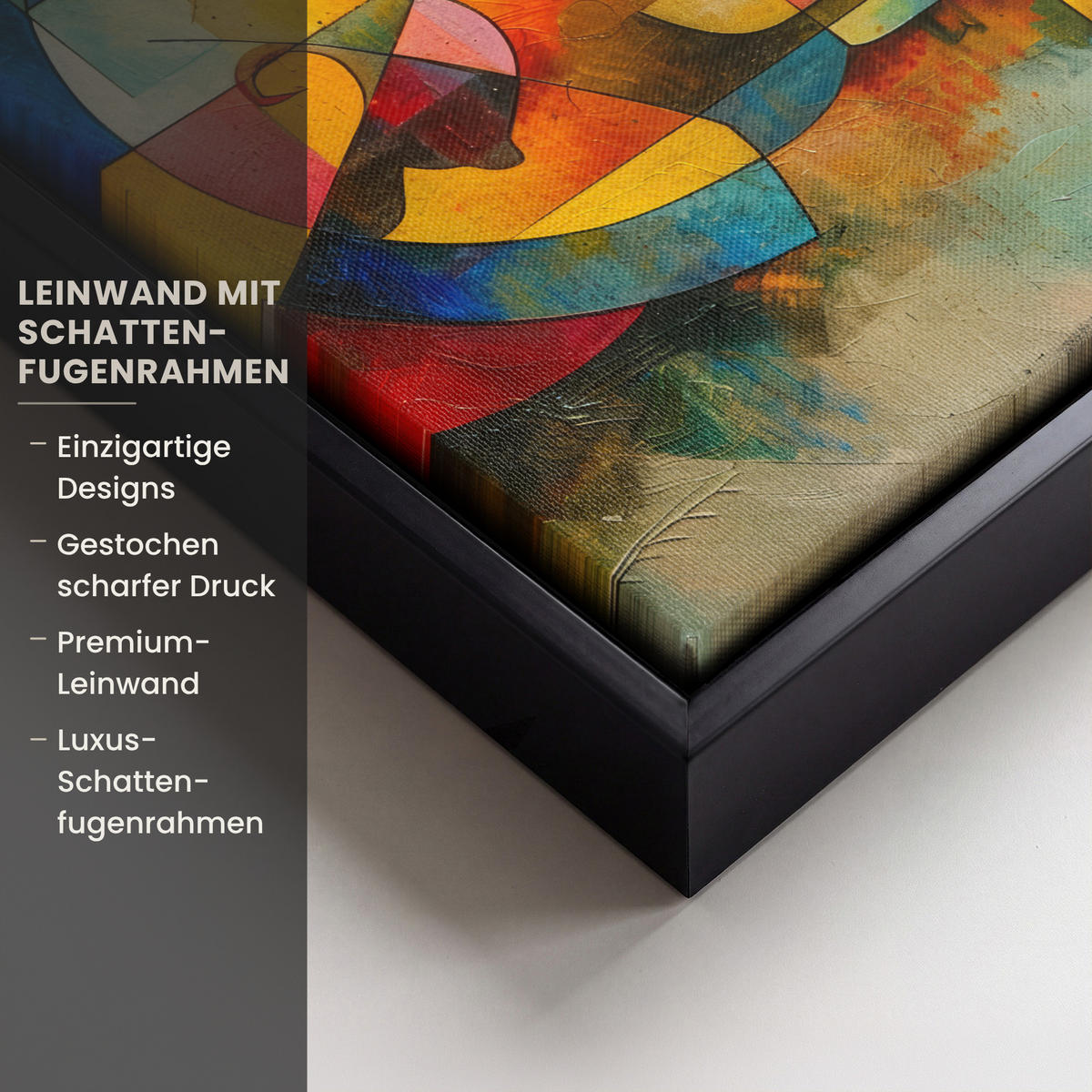 LEINWAND Bilder mit Rahmen - Kunst - Abstrakt - Modern - 20x20 - Gelb, Textil (20/20cm) - MuchoWow
