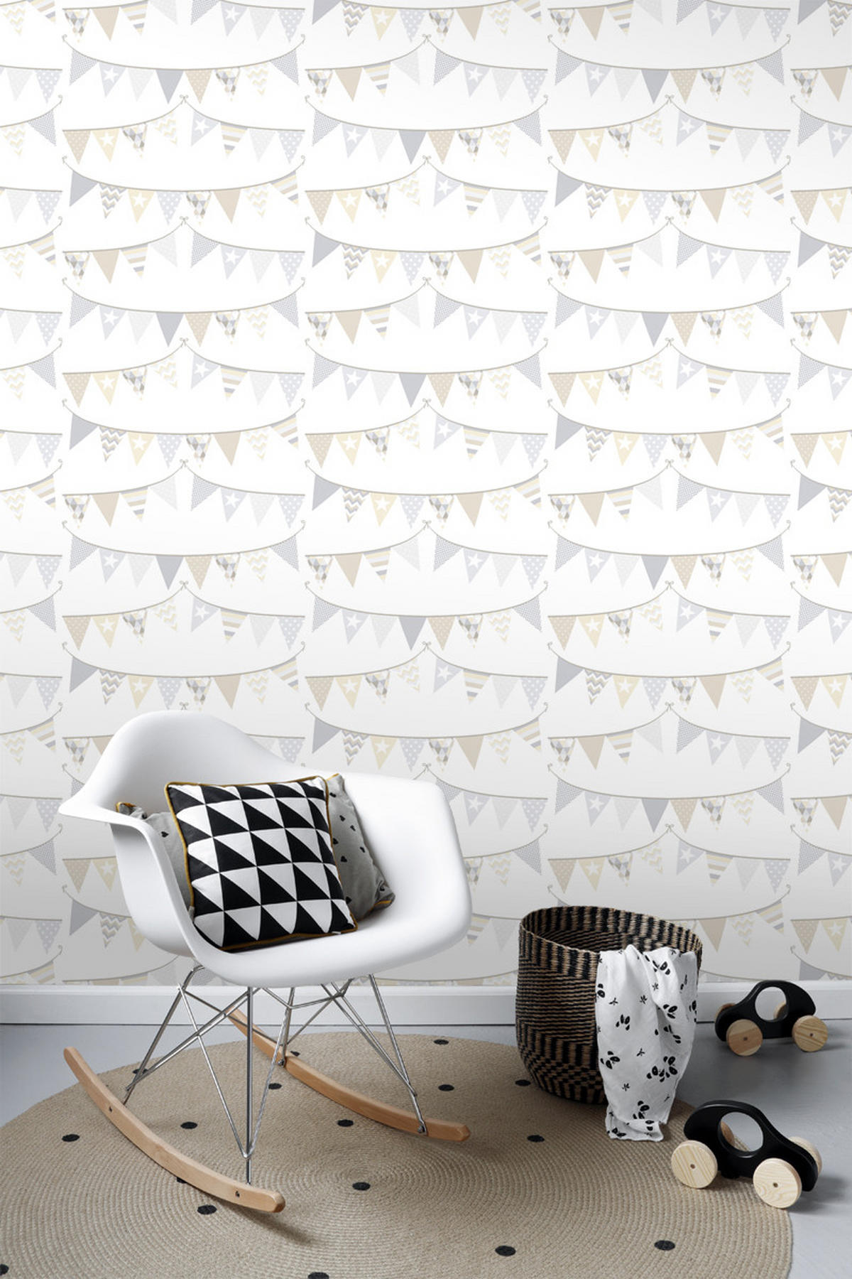 TAPETE Girlande 53 cm x 10.05 m - Grau, Papier (53/0.1cm) - ESTAhome
