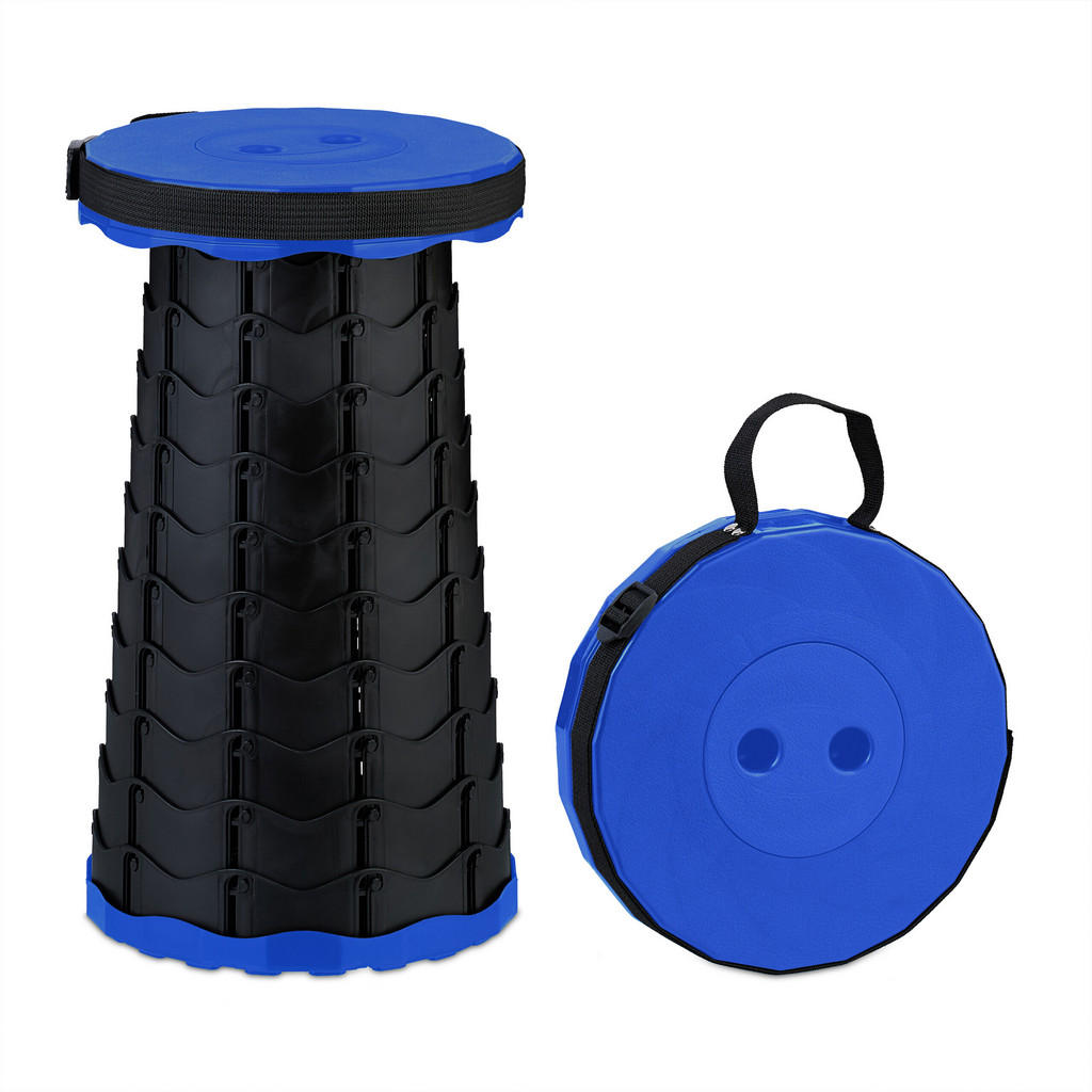 TABURET negru-albastru telescopic pliabil