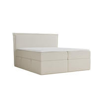 BOXBETT Saffron 140/200 cm, in Creme, Bettkasten, Matratze, Topper - Creme/Schwarz, Holz/Holzwerkstoff (140/200cm) - Maison de Reve