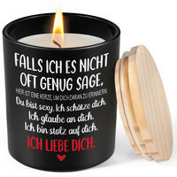 DUFTKERZE Sojawachs mit Spruch 7 oz - Schwarz, Paraffin (9.5cm)