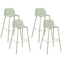 BARHOCKER 4er-Set Kunststoff Grün Mora - Grün, Kunststoff/Metall (48/90/35cm) - Beliani