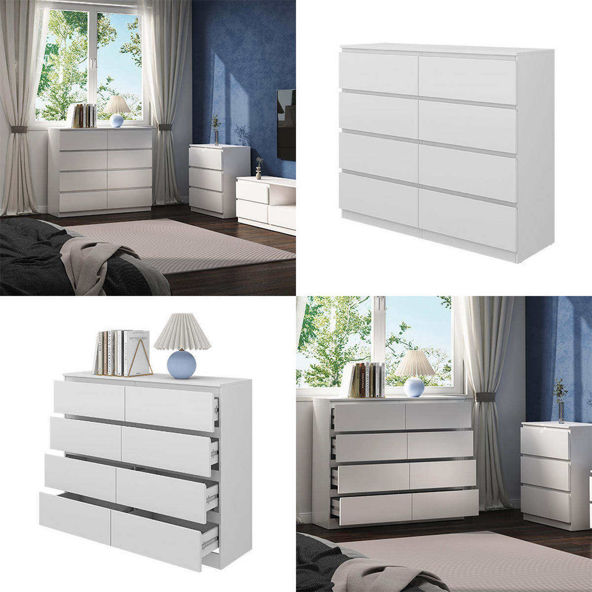 KOMMODE Calisto Weiß 120 x 101.5 cm - Weiß, Holzwerkstoff (39/101.5/120cm) - Vicco