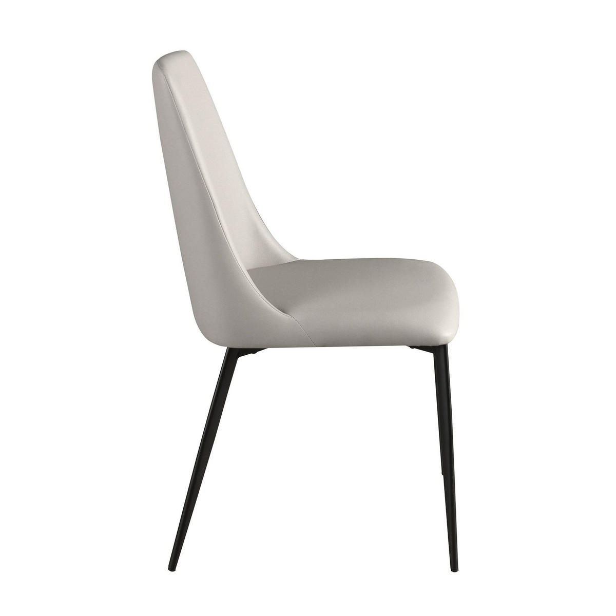 STUHL Hellgrauer Öko-Lederstuhl 46/58/88 cm - Hellgrau/Schwarz, Leder/Metall (46/88/58cm) - ANGEL CERDA