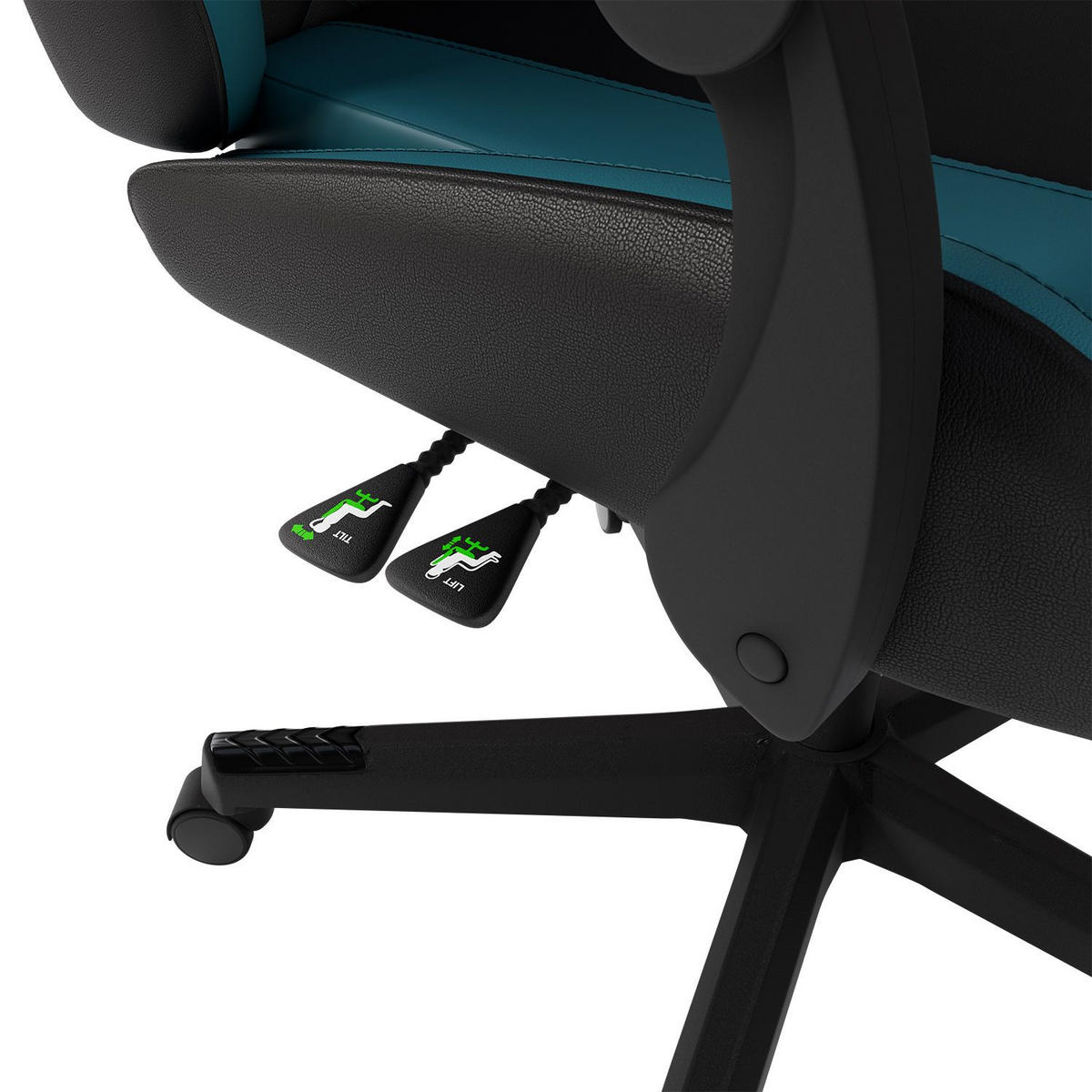 GAMINGSTUHL HyperSeat schwarz/türkis - Türkis, Kunststoff (63/131/121cm) - Juskys