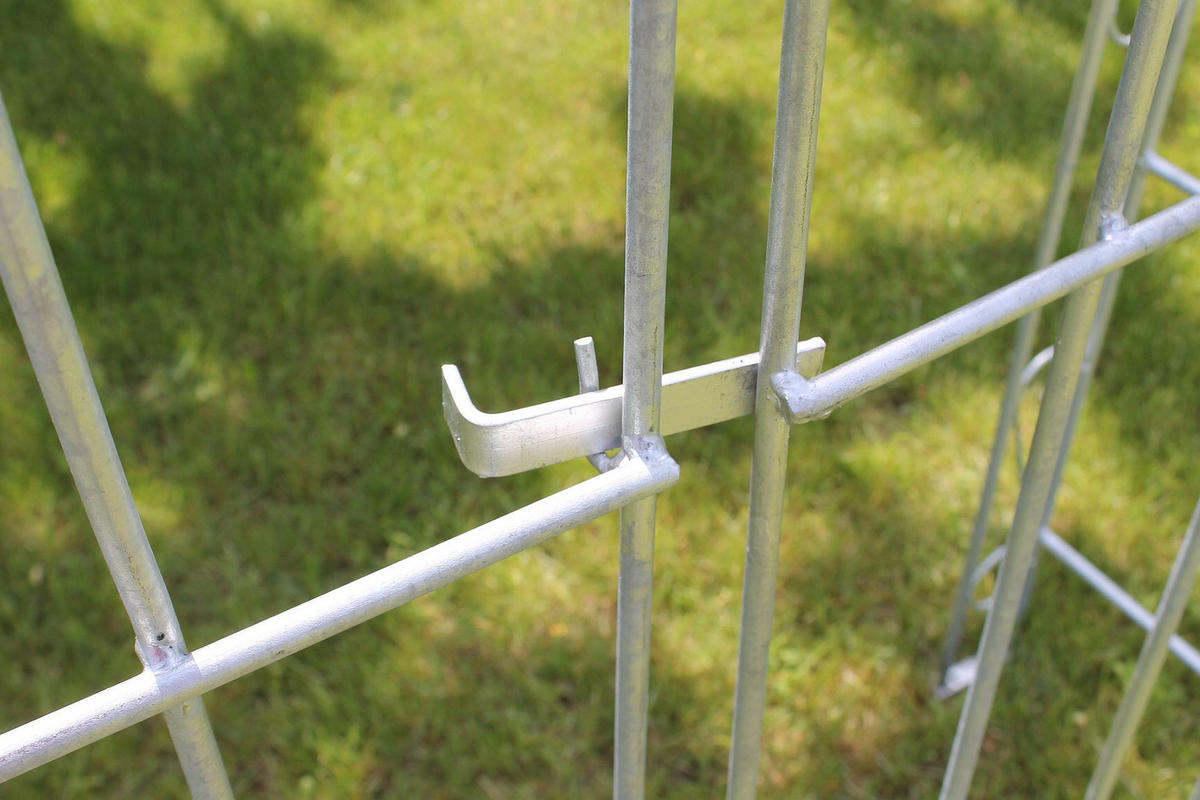 ROSENBOGEN mit Tür Metall Verzinkt Breite 140 cm Massiv - Grau, Metall (140/225/37cm) - DanDiBo