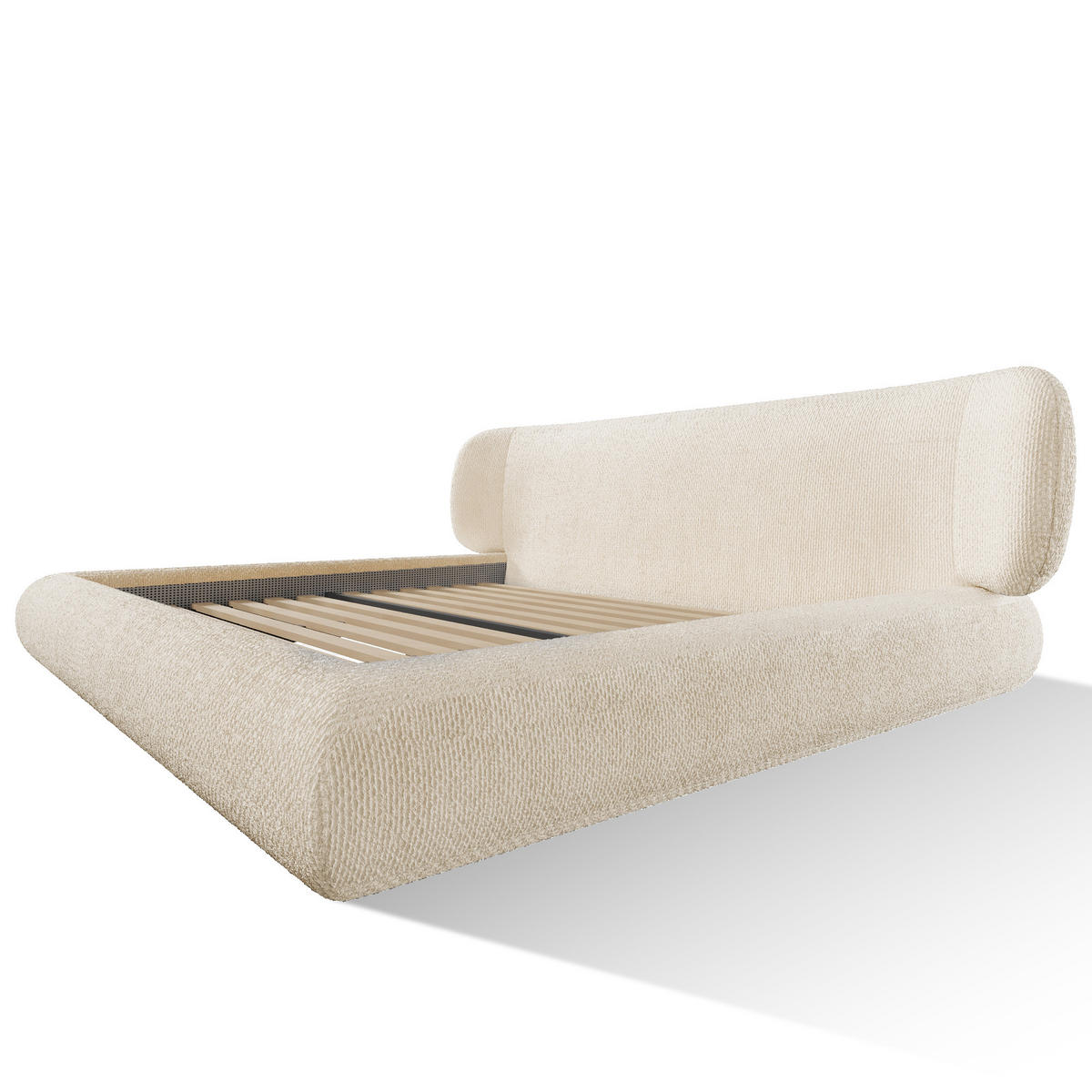 POLSTERBETT 180/200 cm in Beige Chenille mit Lattenrost und Kopfteil - Beige, Holzwerkstoff/Textil (180/200cm) - CHICFURN