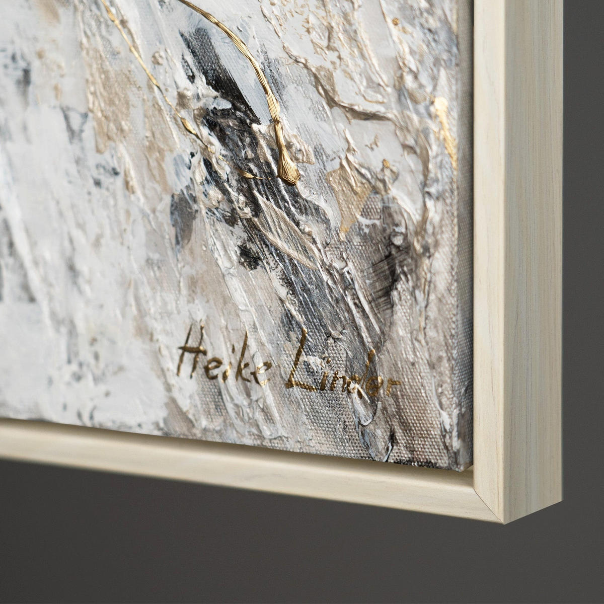 GEMÄLDE Goldene Flügel Schattenfugenrahmen Beige 140x100 cm - Beige, Holz (140/100cm) - YS-art gallery