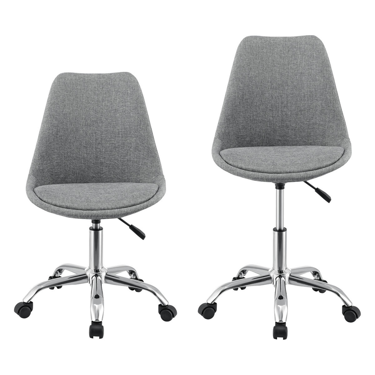 DREHSTUHL Atherton - Chromfarben/Dunkelgrau, Kunststoff/Textil (48/93/55cm) - [en.casa]