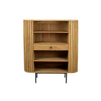 BÜCHERREGAL MELA, Akazie Massivholz, mit Stauraum, 105 x 40 x 122 cm - Akaziefarben, Holz/Metall (105/122/40cm) - KADIMA DESIGN