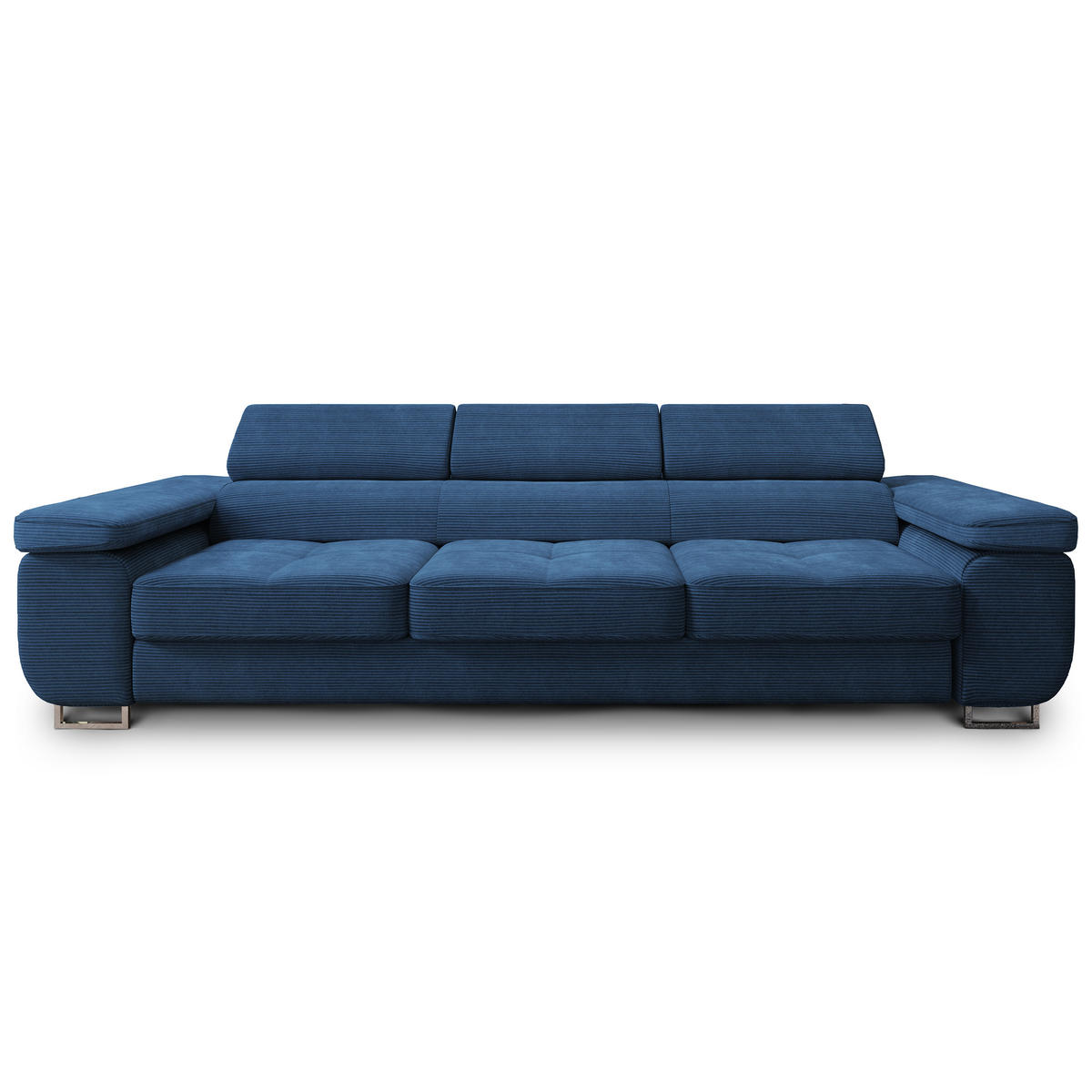 BETTSOFA MOSINE Blau Kordstoff mit Schlaffunktion - Blau, Textil (281/87/98cm) - MASSENO