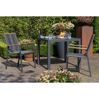 GARTENMÖBEL-SET Alicante und Tarifa - Grau, Metall - Mr. Deko