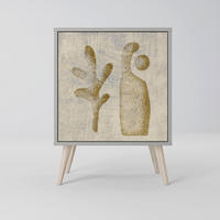 SIDEBOARD SAND SCULPTURES, Grau, 57,5x42x77,5 cm, Schräge Buchenholzfüße - Buchefarben/Multicolor, Holzwerkstoff/Buchenholz (57.5/77.5/42cm) - SpaceRebels