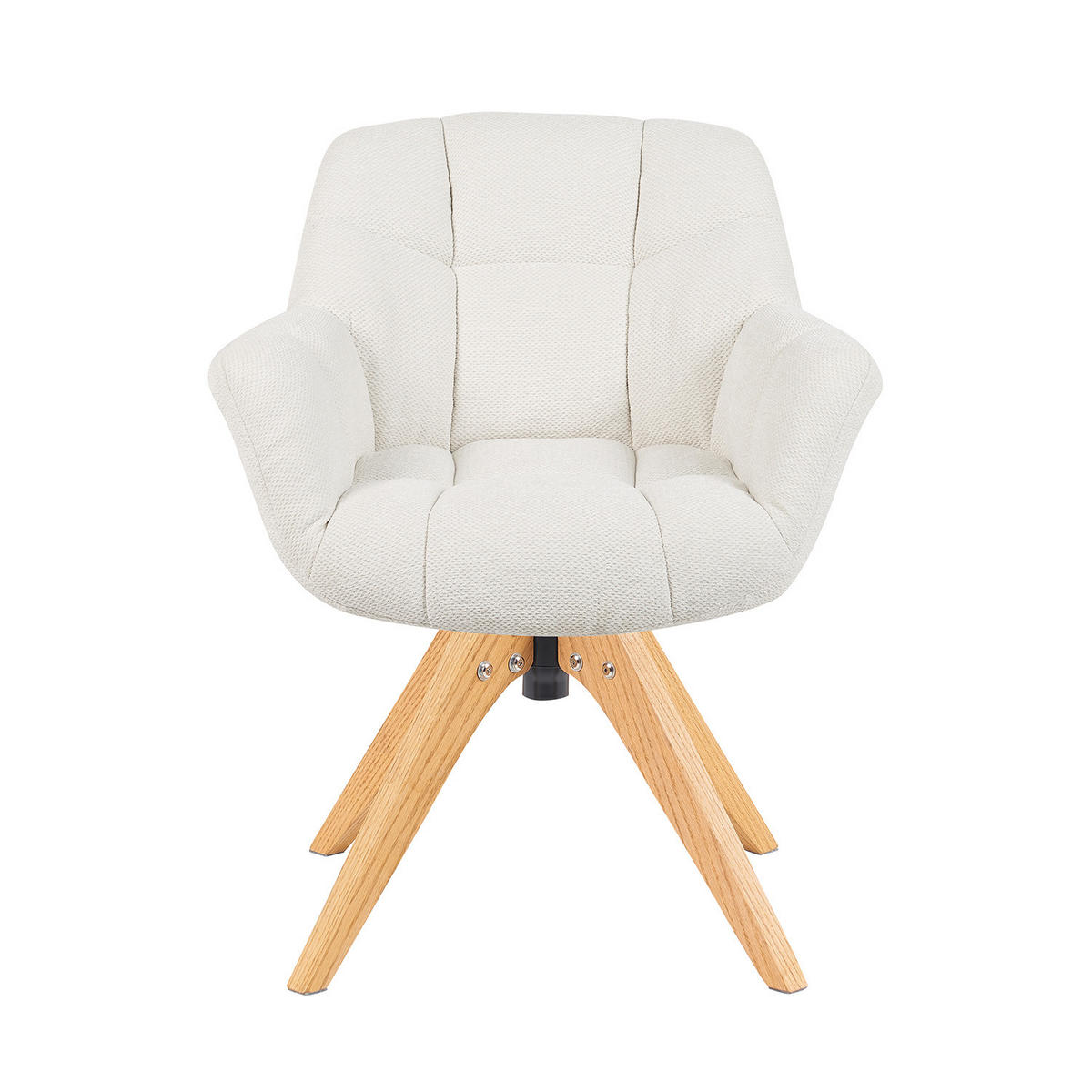 DREHSTUHL Mika-Nele - Honigeiche/Creme, Eichenholz/Holz (65/81/66cm) - DUBI Möbel