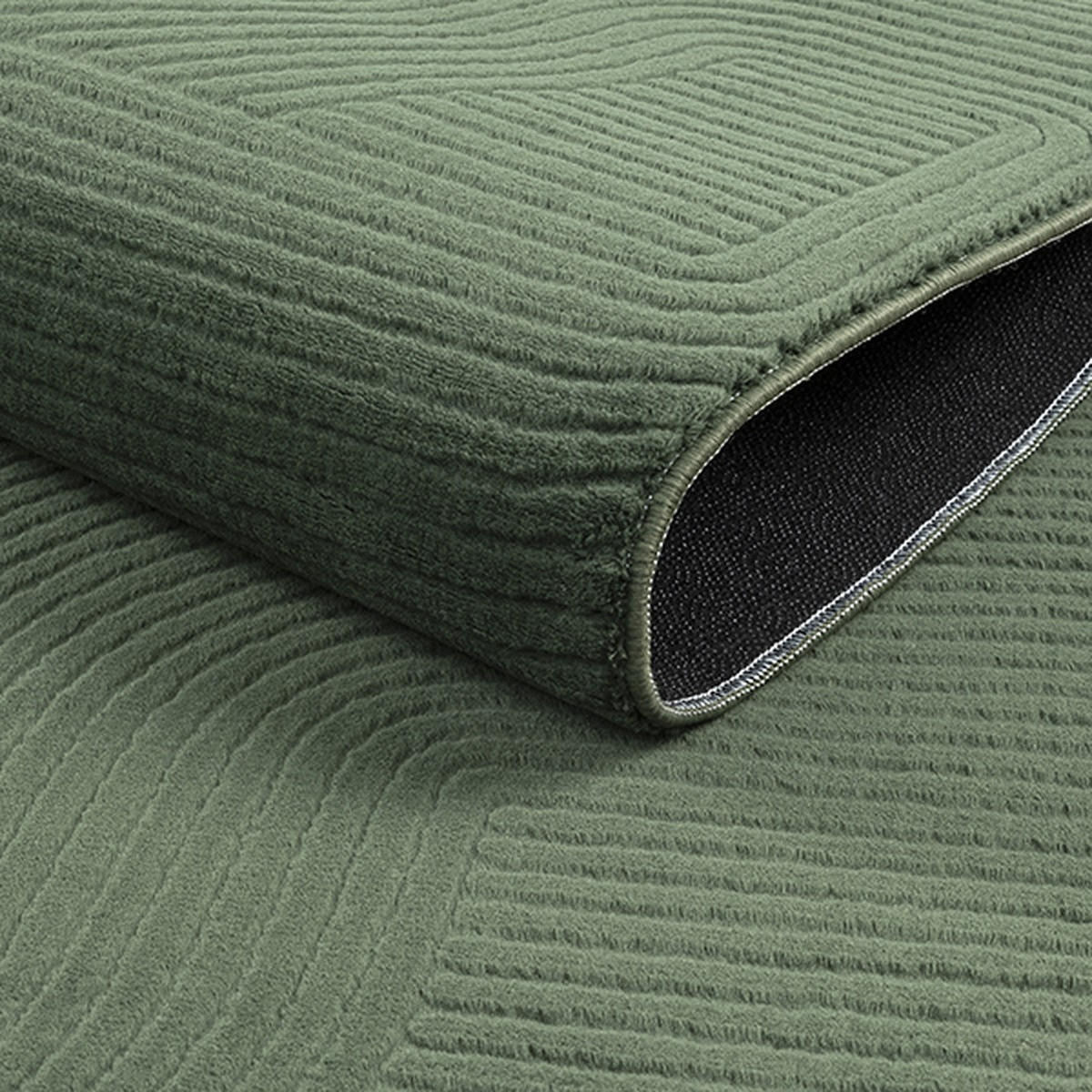 KURZFLORTEPPICH Antirutsch Geometrisch DALAR Polypropylen Waldgrün 300 x 400 cm - Grün, Textil (300/400cm) - KADIMA DESIGN