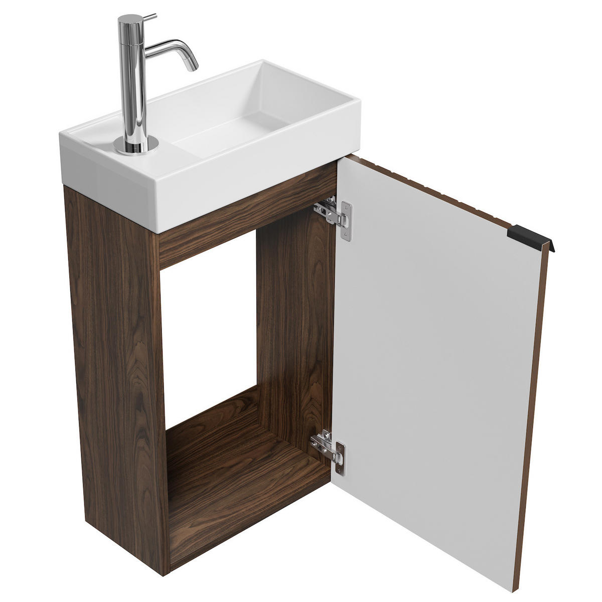 GÄSTE-WC-MÖBELSET Bosco 2 Teile Walnuss Braun - 40 x 22 x 68 cm - Walnussfarben/Braun, Holz (40/68/22cm) - Badplaats