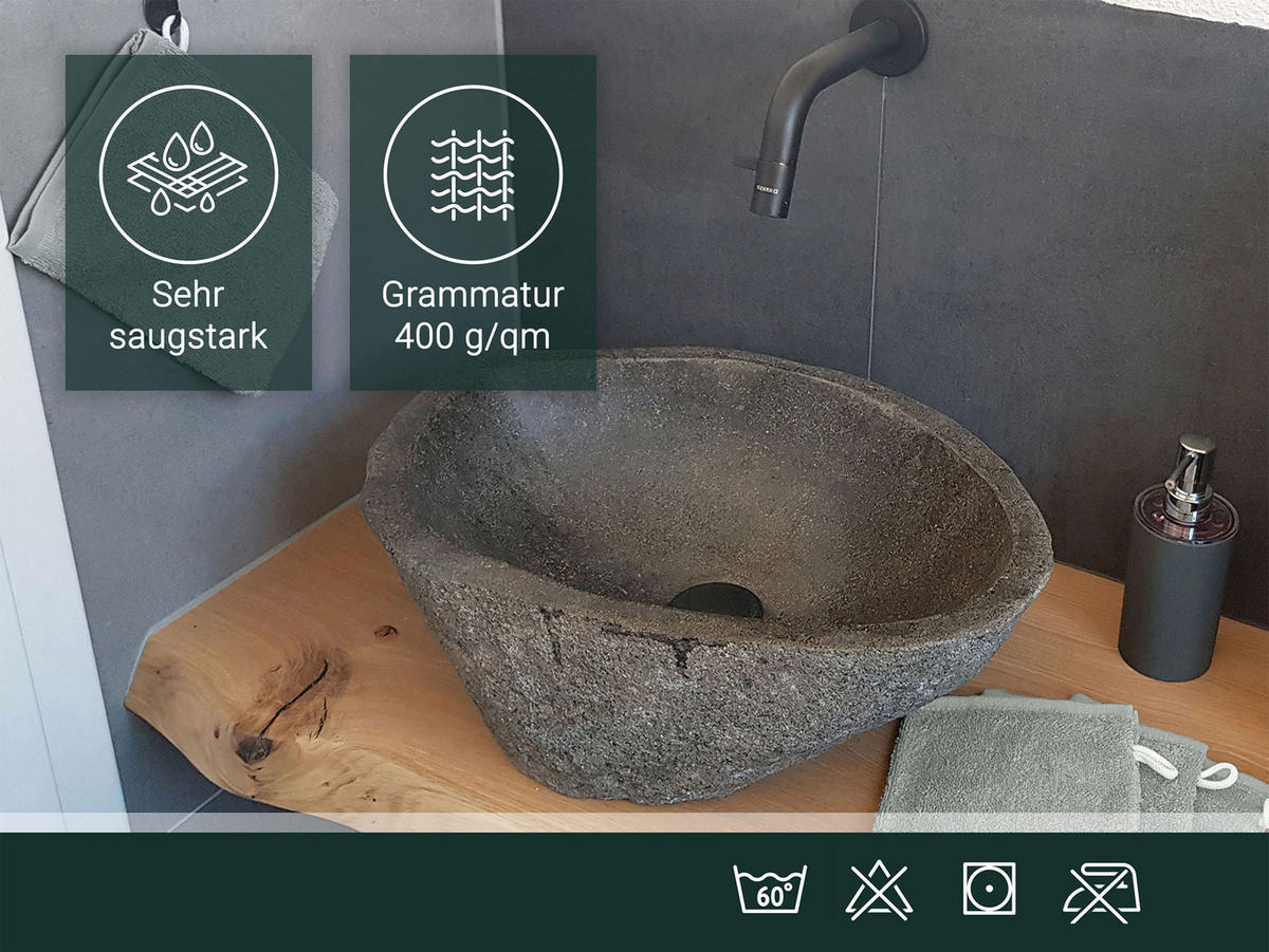 WASCHHANDSCHUH, 10er-Set, 16x21 cm, 100% Baumwolle, Grau - Hellgrau, Textil (16/21cm) - Zollner