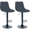 BARHOCKER 2er Set Stoff dunkelgrau - Dunkelgrau, Textil/Metall (45/89/46cm) - CLP