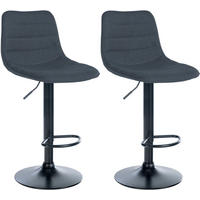 BARHOCKER 2er Set Stoff dunkelgrau - Dunkelgrau, Textil/Metall (45/89/46cm) - CLP