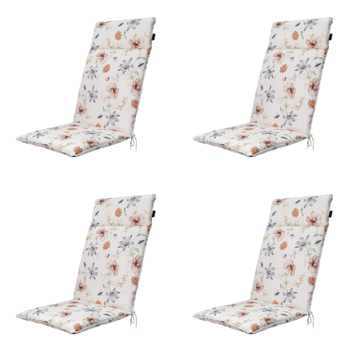 GARTENSTUHLKISSEN Florina 120/50 cm 4er-Set - Hellrosa/Creme, Textil (50/8/120cm) - Madison