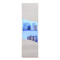 VITRINE LED Hochglanz Vitrinenschrank Glastüren 165cm Weiß - Weiß, Holzwerkstoff (35/165/50cm) - FLIEKS