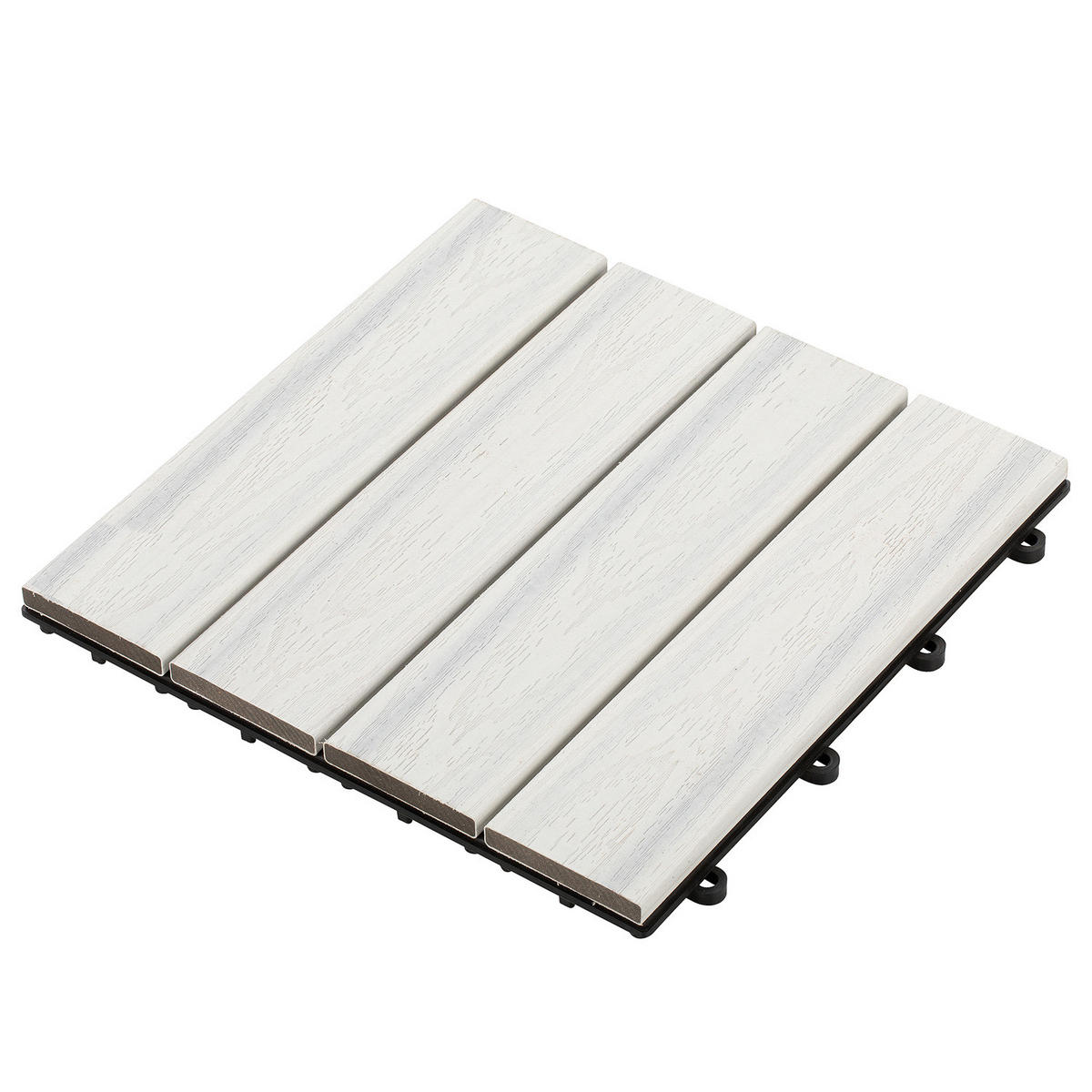 TERRASSENFLIESE - 11er-Set - Weiß, Kunststoff (30/30/2.4cm) - home24