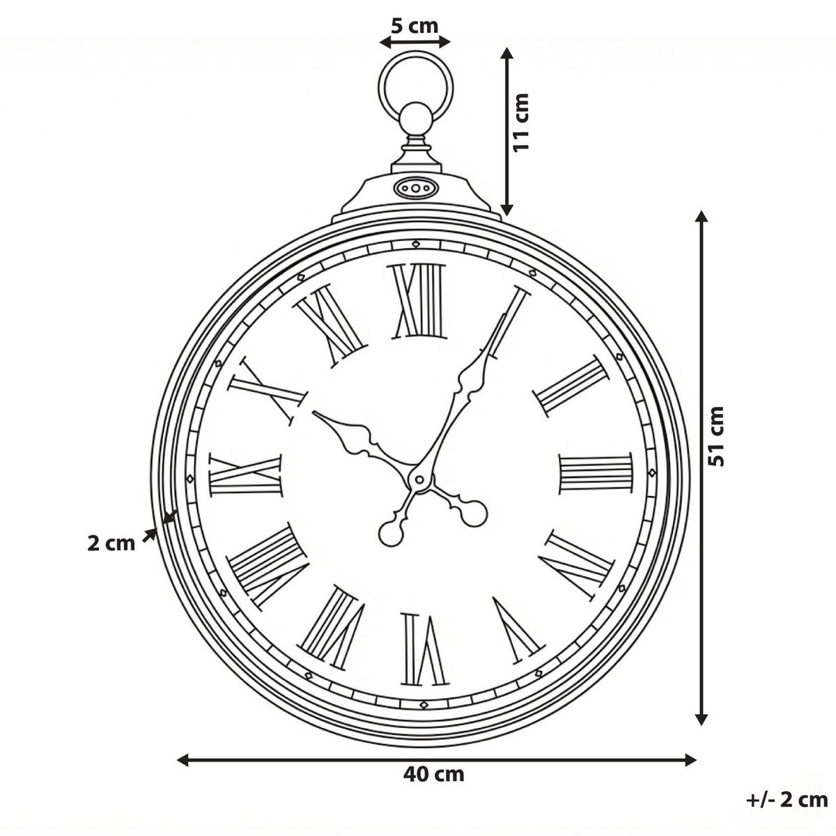 WANDUHR Gold Gandia - Beige/Goldfarben, Kunststoff (40/51/5cm) - Beliani
