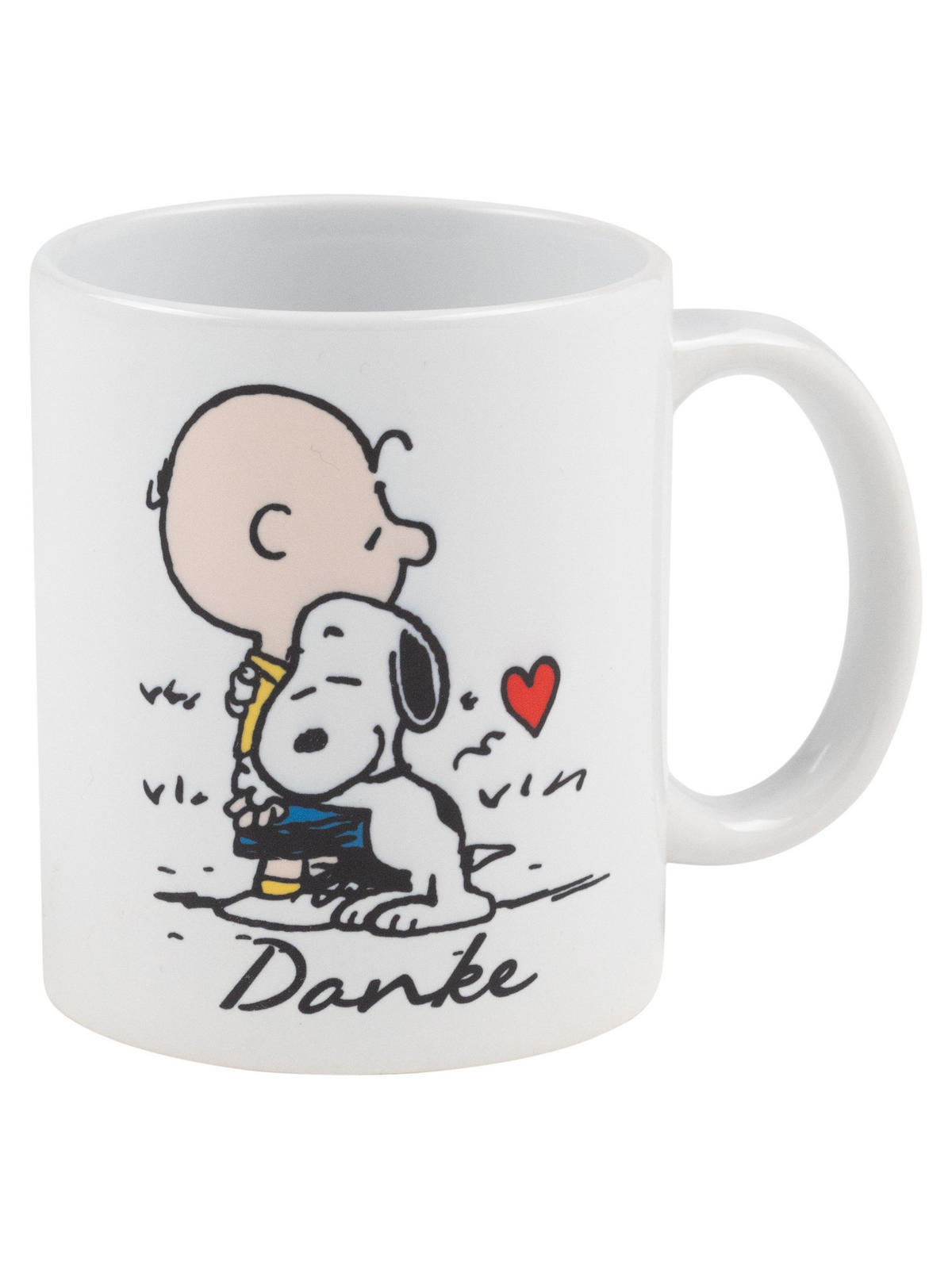 KAFFEEBECHER The Peanuts Snoopy Danke Charlie Brown Weiß 320 ml - Weiß, Keramik (0.32L) - United Labels