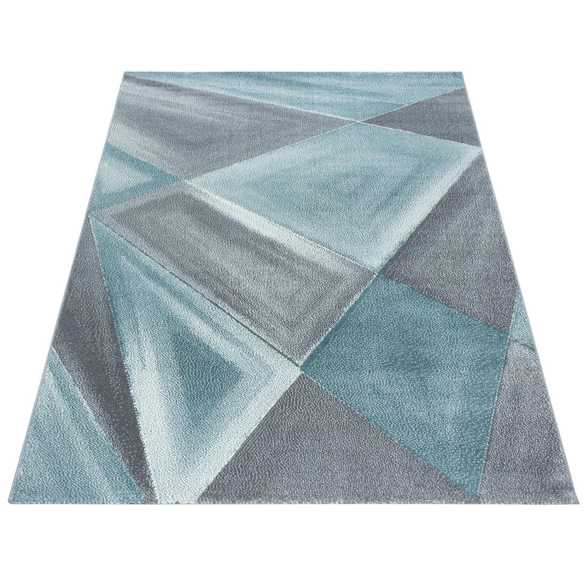 TEPPICH Kurzflor Geometrisch Polypropylen Wohnzimmer Blau Rechteckig 200x290 - Blau, Textil (200/290cm) - KADIMA DESIGN