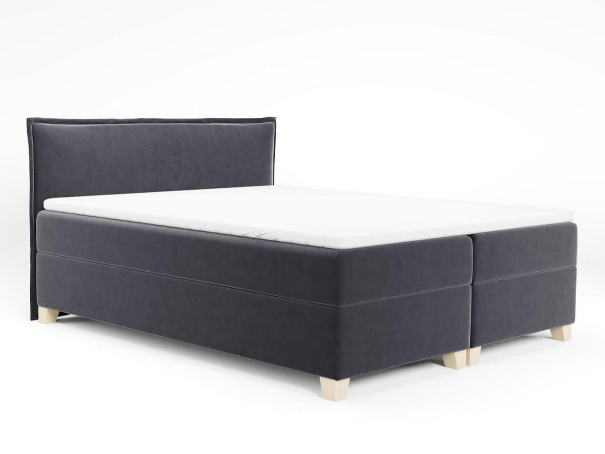 BOXBETT Fren - 180x200 - dunkelgrau (Kronos 22, Velvet) - Dunkelgrau/Beige, Holz/Holzwerkstoff (180/200cm) - Sofnet
