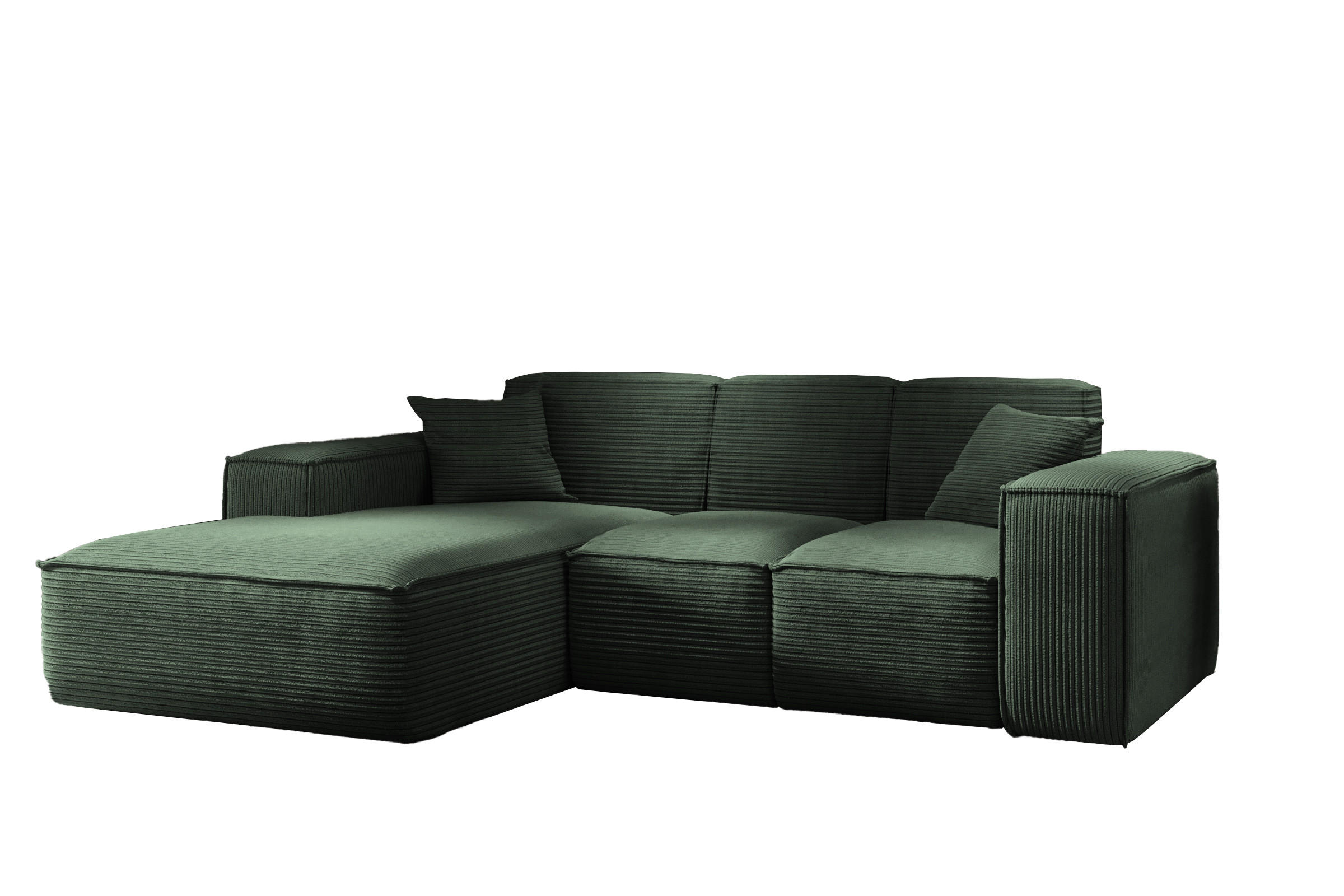 ECKSOFA L-Form Wohnzimmer SIENA Stoff Poso Grün Links - Grün, Holz/Textil (165/266cm) - Kaiser Möbel