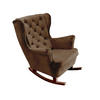 SCHAUKELSESSEL mit gepolstertem Sitz und Armlehnen, 102x81x95 cm, Dunkelbraun_29826 - Braun/Bronzefarben, Holz/Textil (81/102/95cm) - DomoHome