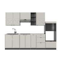KÜCHENZEILE Fame-Line GrauBeige/Anthrazit 280 cm ohne AP - Anthrazit/Grau, Holzwerkstoff (280/81.6/46cm) - Vicco