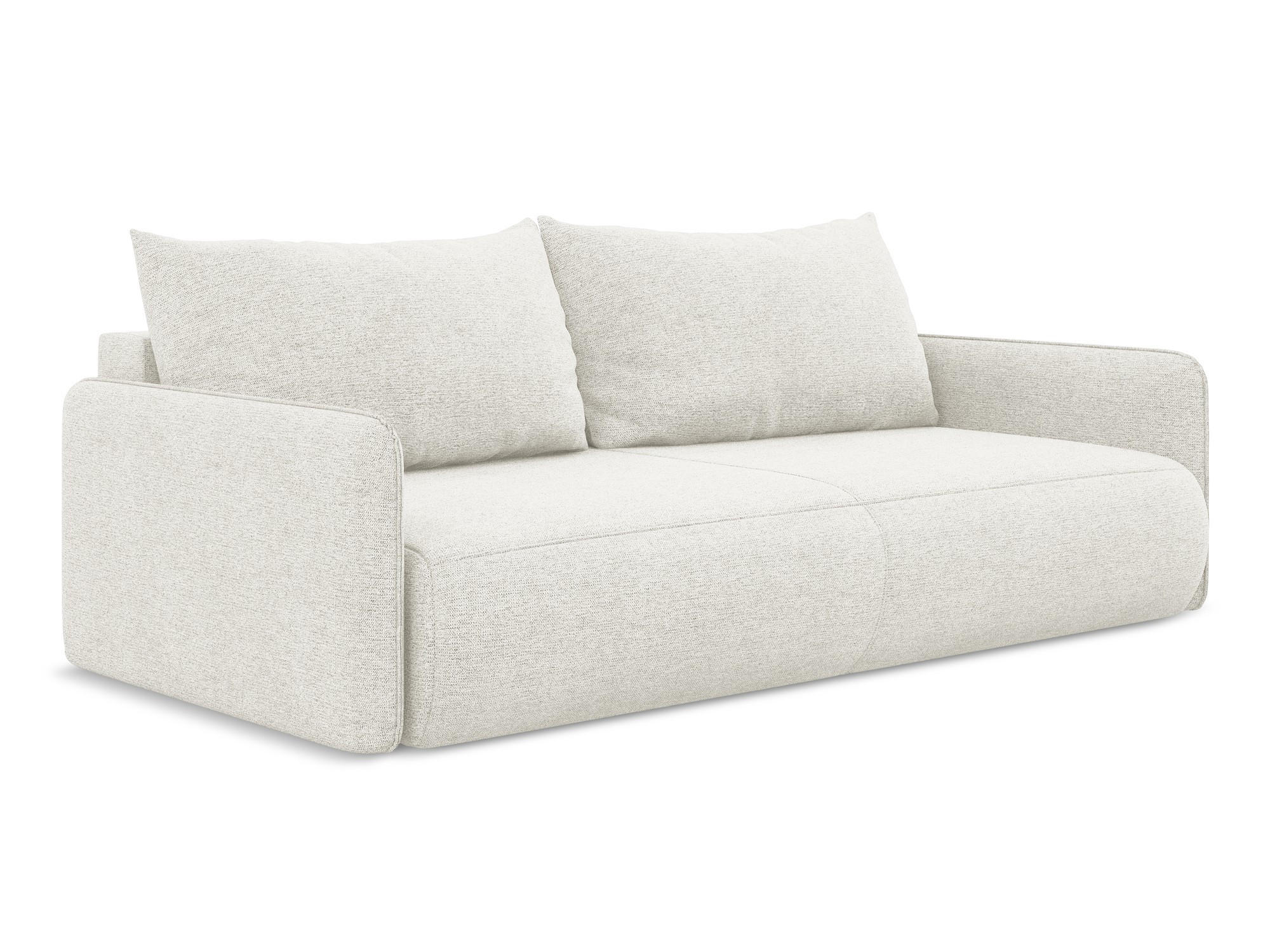3-SITZER SOFA mit Schlaffunktion Chenille Stoff Weiß - Schwarz/Weiß, Kunststoff/Textil (216/86/105cm) - Makamii